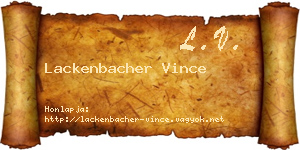 Lackenbacher Vince névjegykártya